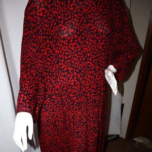 Red & Blk Leopard Print Summer Frock!  Maxi Dress, Sz. XL